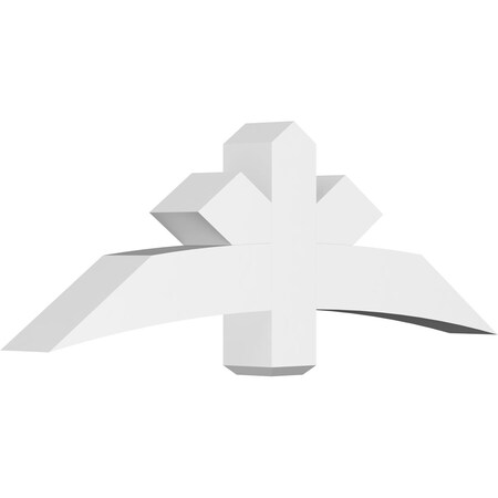 Ekena Millwork Alberta Architectural Grade PVC Gable Bracket, 60"W x 20"H x 6"D x 6"F, 8/12 Pitch GBP060X20X0606ALB00